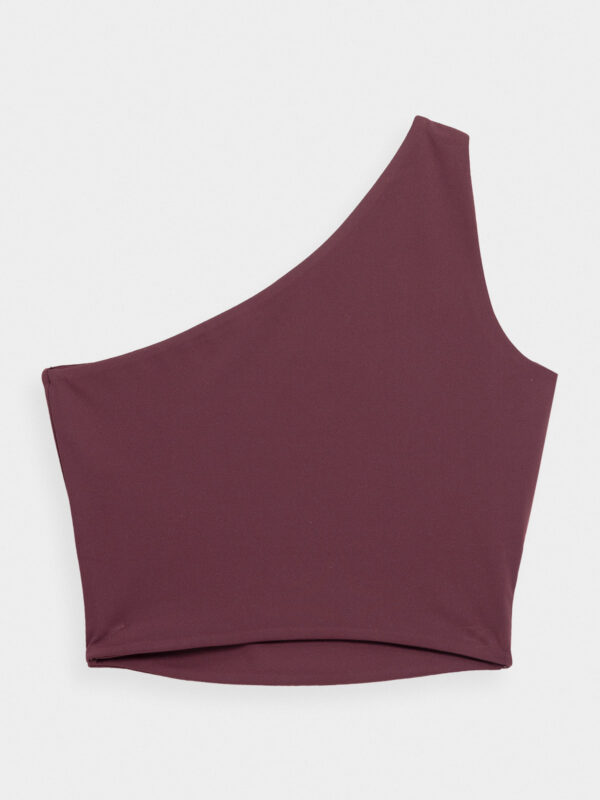 Crop Top Na Jedno Ramię Damski 4f - CIEMNY FIOLET, S A-Sport