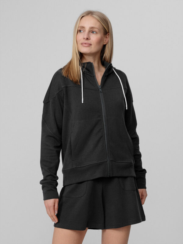 Bluza Dresowa Rozpinana Z Kapturem Damska 4f - Antracytowy, S A-Sport