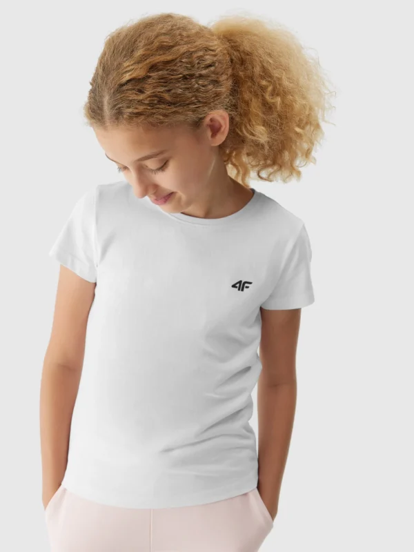 T-SHIRT GŁADKI DZIEWCZĘCY A-Sport