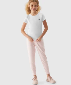 T-SHIRT GŁADKI DZIEWCZĘCY A-Sport