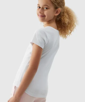 T-SHIRT GŁADKI DZIEWCZĘCY A-Sport