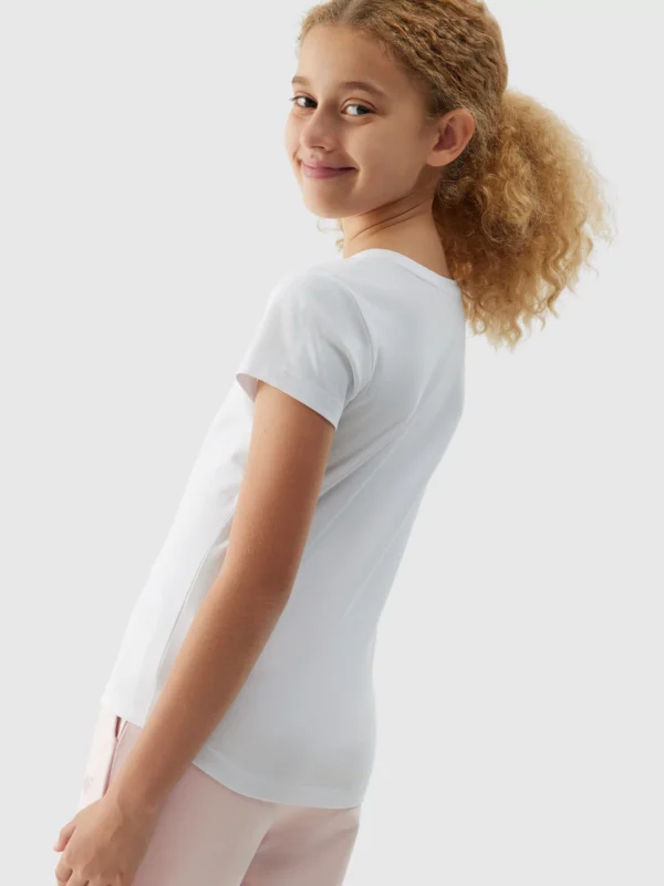 T-SHIRT GŁADKI DZIEWCZĘCY A-Sport