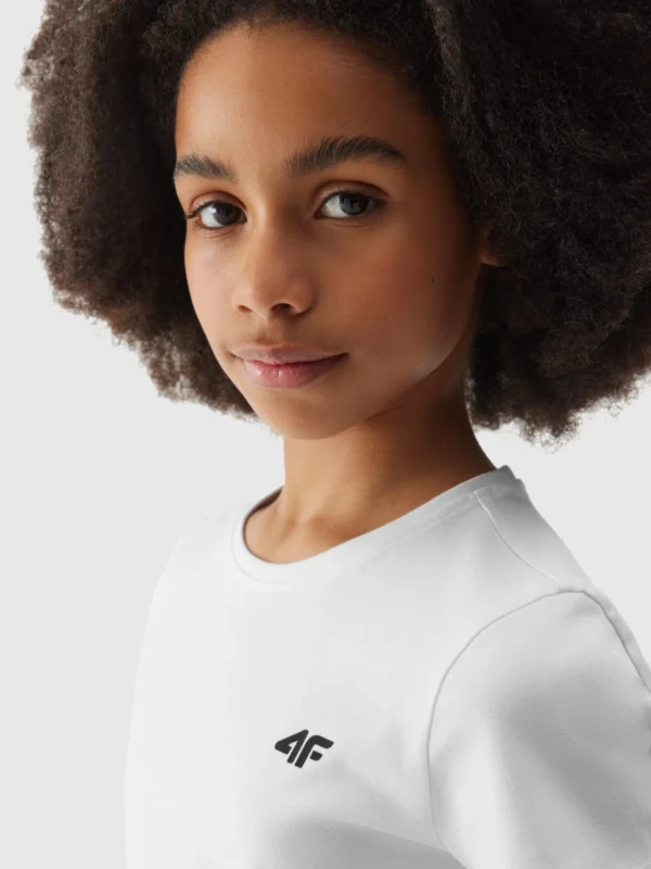 Koszulka T-Shirt Gładki Dziewczęcy 4f A-Sport