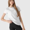 T-Shirt z Bawełny Organicznej Gładki Dziewczęcy 4f A-Sport