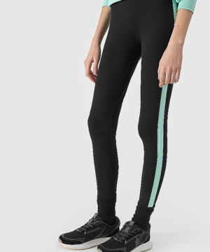 Legginsy Dzianinowe z Bawełną Organiczną Dziewczęce 4f A-Sport