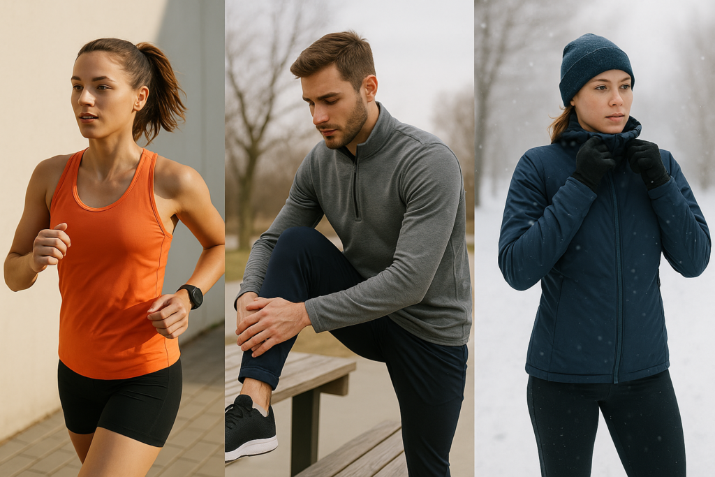 An image illustrating Jak dobrać ubrania sportowe do pory roku – trening latem, zimą i w okresach przejściowych