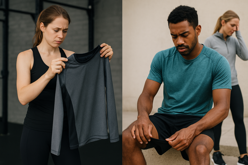 An image illustrating Najczęstsze błędy przy wyborze odzieży sportowej – jak ich uniknąć