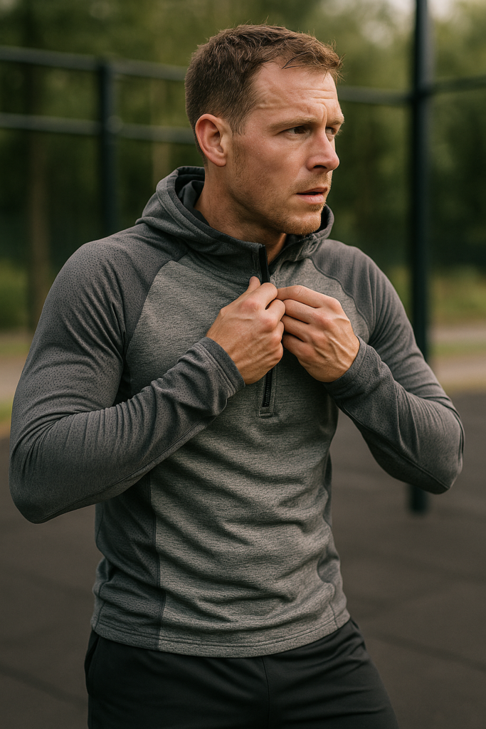 An image illustrating Odzież sportowa a temperatura ciała – jak uniknąć przegrzania podczas treningu