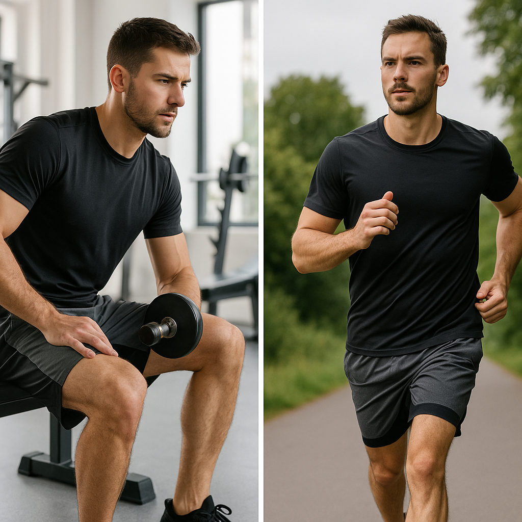 An image illustrating Szorty treningowe męskie – najlepszy wybór na siłownię, bieżnię i outdoor