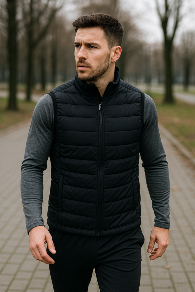 An image illustrating Bezrękawniki męskie sportowe – kiedy warto nosić i jak wybrać idealny model